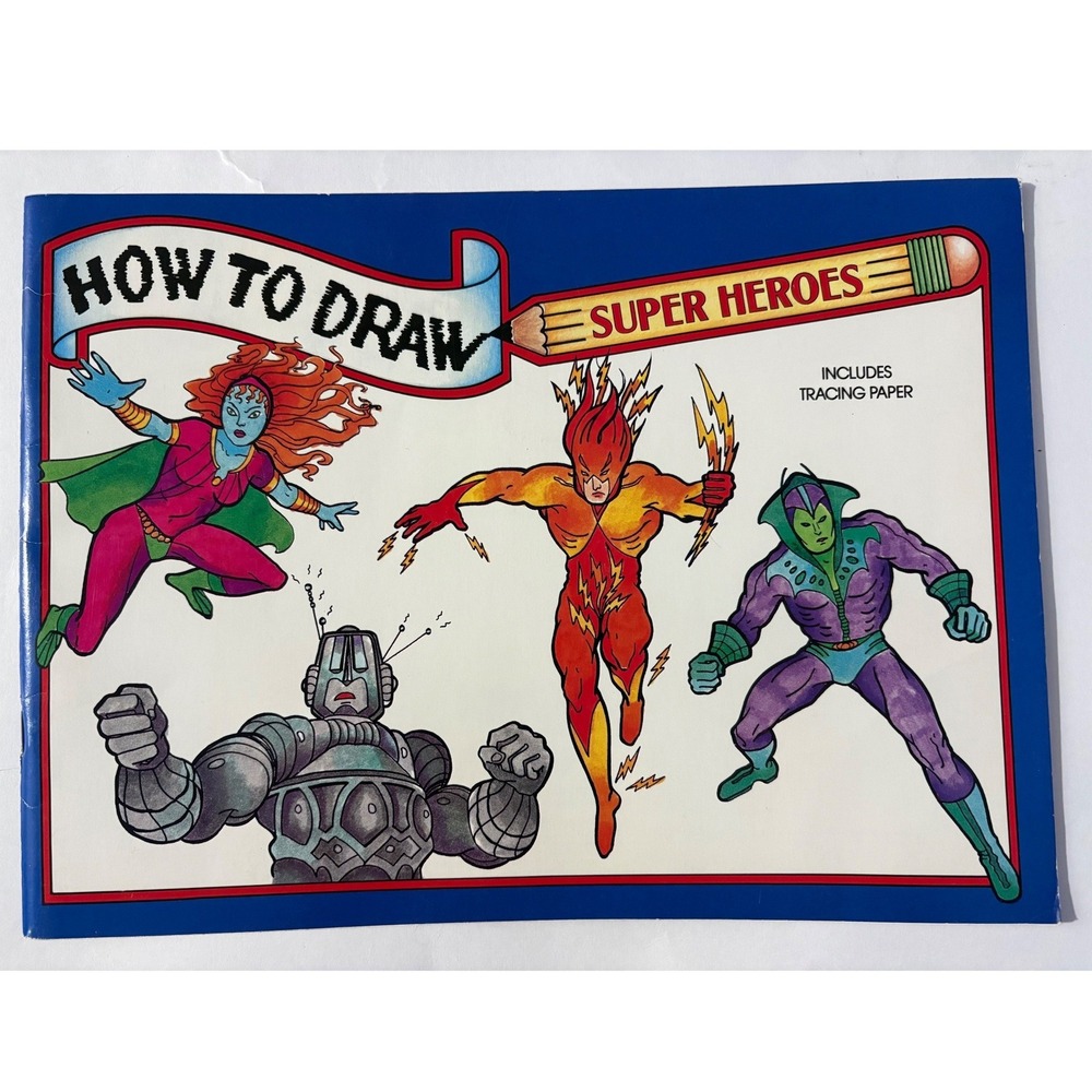 How To Draw Super Heroes Kidsbooks Inc Instructional Book with Tracing Paper